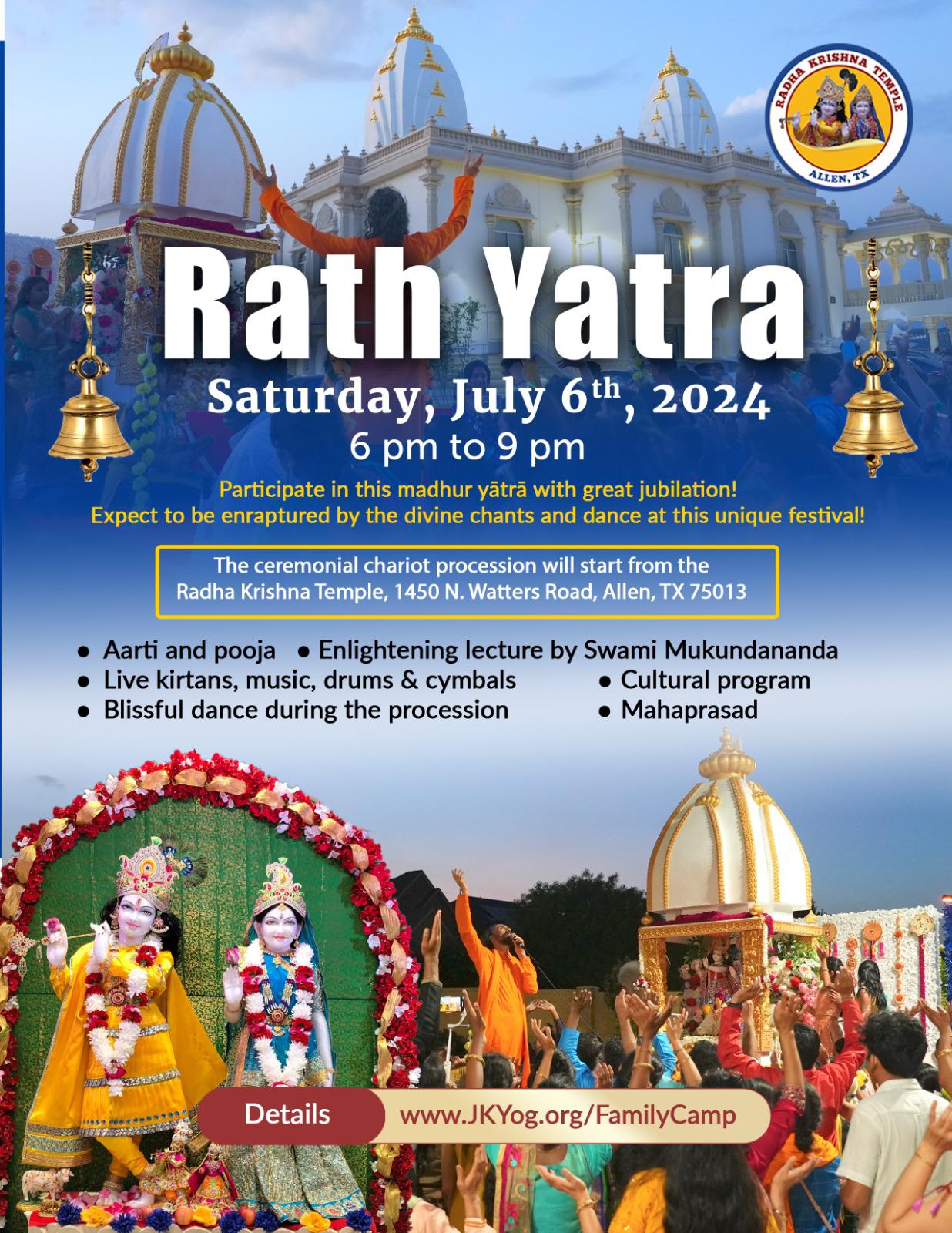 Join the Auspicious Rath Yatra Celebration at Radha Krishna Temple - on July 6th
